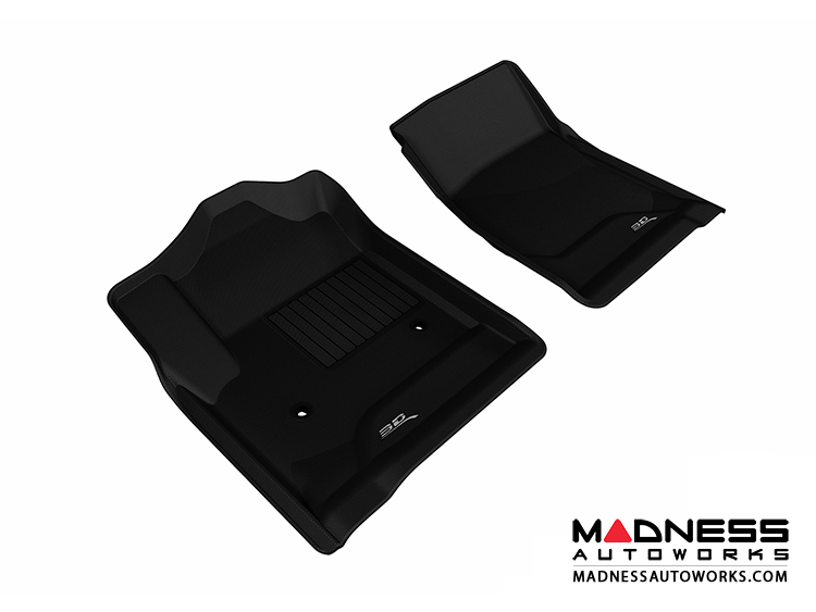 Chevrolet/ GMC Silverado/ Sierra Regular Cab Floor Mats (Set of 2) - Front - Black by 3D MAXpider (2014-)